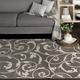 Gray/White 122 x 0.27 in Area Rug - Winston Porter Sitz Floral Machine Made Power Loom Indoor/Outdoor Area Rug in Stone/Snow | Wayfair