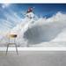 Wallums Wall Decor Snow Surfer 8' x 144" 3 Piece Wall Mural Fabric in Blue/Gray | 144 W in | Wayfair 503102187-144x96