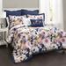Floral Watercolor Comforter Blue 7Pc Set Full/Queen - Lush Decor 16T000748