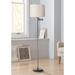 Embroidered Hourglass Bronze Swing Arm Floor Lamp