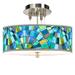 Lagos Mosaic Giclee 14" Wide Ceiling Light