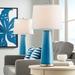 Color Plus Leo 29 1/2" Mykonos Blue Table Lamps Set of 2