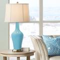 Color Plus Anya 32 1/4" High Nautilus Blue Glass Table Lamp