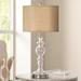 Possini Euro 28" Woven Burlap Apothecary Clear Glass Table Lamp