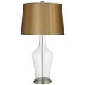 Color Plus Anya 32 1/4" Satin Gold and Clear Glass Fillable Table Lamp