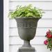 Fleur De Lis Living Williamsburg Cast Stone Urn Planter Concrete, Copper in Green | 21 H x 18 W x 18 D in | Wayfair