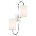 Everly Quinn Morrilton 2 - Light Armed Sconce Metal/Fabric in Gray | 22 H x 11.75 W x 7 D in | Wayfair 3E124E9470B34671ABA3004556E8DB55