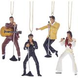 Kurt Adler 4 Piece Elvis Hanging Figurine Ornament Set, Leather in Black/Brown/Yellow | 2.5 H in | Wayfair EP2176