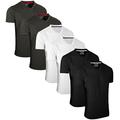 FULL TIME SPORTS 6 Pack Charcoal White Black V-Neck Tech T-Shirts (2) Medium