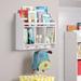 Harriet Bee Book Nook Wall Shelf w/ Cubbies & Bookrack - White Wood in Brown/White | 20.13 H x 23.69 W x 7 D in | Wayfair