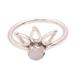 Lotus Crown,'Crown Motif Moonstone Cocktail Ring from Bali'