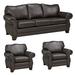 Fleur De Lis Living Jettie Leather 3 Piece Living Room Set Leather Match in Brown | 39 H x 88 W x 37 D in | Wayfair Living Room Sets