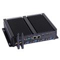 HUNSN Fanless Industrial PC, Mini Computer, Intel Core I5 4200U 4258U, Windows 11 or Linux Ubuntu, IM04, WiFi, BT, 2 x HDMI, 2 x LAN, 6 x COM RS232, 4 x USB3.0, 4 x USB2.0, 8G RAM, 512G SSD