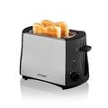 Cloer 3410 Toaster, 825 W, für 2 Toastscheiben, integrierter Brötchenaufsatz, Nachhebevorrichtung, Krümelschublade, mattiertes wärmeisoliertes Metallgehäuse