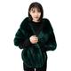 FANOVI Women's Faux Fox Fur Wrap Shawl Winter Wedding Dress Bridal Cape Poncho Green