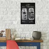 East Urban Home 'Mason Glass Jar' Graphic Art on Canvas Metal in Black/Gray/White | 60 H x 40 W x 1.5 D in | Wayfair