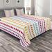 East Urban Home Pink/Orange/Blue Modern & Contemporary Microfiber Coverlet Set Microfiber in Blue/Orange/Pink | Queen Coverlet + 2 Shams | Wayfair