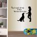 Winston Porter Dogs Do Speak Quote Girl & Dog Wall Decals Vinyl in Yellow | 22 H x 29 W in | Wayfair E0B7FC28903A4A2797B7D6D73C2E93BD
