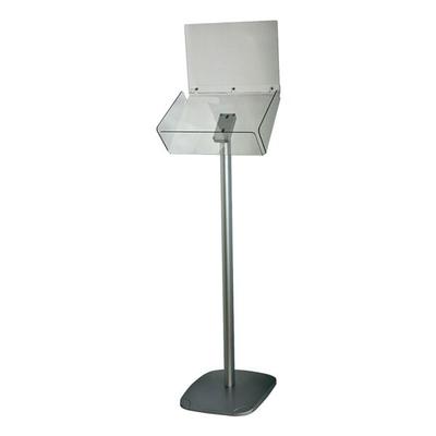 update displays Bodenprospektständer »Plus« A4 quer silber, 25x116.3x5 cm