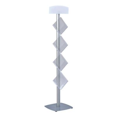 update displays Prospektregal »Variaton 70« 8x Din A4 mit Topschild silber, 45x192x3.3 cm