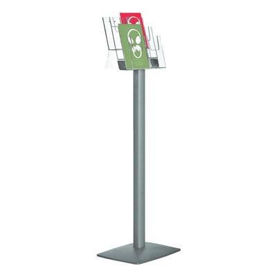 update displays Bodenprospektständer »Pillar« 6x DIN lang silber, 25x110x3.3 cm Image