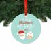 The Holiday Aisle® Our First Christmas Santa & Mrs. Claus Ball Ornament Metal in Blue/White | 3.5 H x 3.5 W in | Wayfair