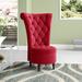 Slipper Chair - House of Hampton® Jabari 29.25" Wide Tufted Velvet Slipper Chair Velvet in Red | 45.25 H x 29.25 W x 31.25 D in | Wayfair