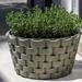 August Grove® M Weave Cast Stone Pot Planter Concrete in Green | 22 H x 21.75 W x 21.75 D in | Wayfair 42393F343FDA4F7B843D222E630A83FC