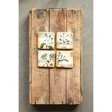 Ophelia & Co. Floral Resin Coasters in Wood Box Ceramic in Brown/Green | 7.8 H x 3.6 D in | Wayfair 6EE99B7343734C54A7F2A53865150F28