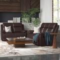 Lark Manor™ Clymer 2 Piece Faux Leather Reclining Living Room Set Faux Leather in Brown | 40 H x 80 W x 39 D in | Wayfair Living Room Sets