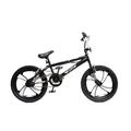 XN BMX 20" 4 Spoke MAG Wheel Freestyle Bike Gyro Stunt Pegs Kids Boys Girls (Black/White)