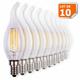 Lampesecoenergie - Lot de 10 Ampoules Led Flamme Coup de Vent Filament 4 watt (équivalent 42 Watt)