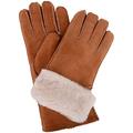 SNUGRUGS Women's Vicky, Sheepskin With Fold Back Cuff Gloves, Beige (Chestnut), X-Large 8 UK