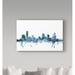 Wrought Studio™ 'Grand Rapids Michigan Teal Skyline' Graphic Art Print on Wrapped Canvas in Blue | 12 H x 19 W x 2 D in | Wayfair