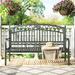 Lark Manor™ Anzum Iron 3-Seater Garden Outdoor Bench Metal in Black | 41 H x 62 W x 25 D in | Wayfair 3EE9D861BEE04E44963849B3D47DD94F