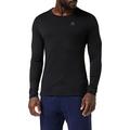 Odlo Men Functional Underwear Long Sleeve Shirt 100 Percent MERINO 200 GRAMM, black - black, XXL