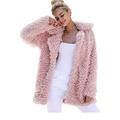 VILIER New Women's Soft Faux Fur Volume of Wool Sherpa Fleece Overcoat Faux Fur Thicken Parka Casual Coat Jacket Plus Size 8-20 (XL, Pink)