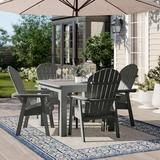 Dovecove Everton Square 4 - Person 42" Long Outdoor Dining Set Wood/Plastic in Blue | Wayfair 59630381652246938049BF247A8FC323