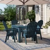 Dovecove Everton Square 4 - Person 42" Long Outdoor Dining Set Wood/Plastic in Blue | Wayfair E49107E1FA6949FBB4C039BE6D4FE381