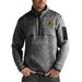 Men's Antigua Heather Black Boston Bruins Fortune Big & Tall Quarter-Zip Pullover Jacket