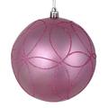 Vickerman 536896 - 4" Pink Candy Ball Circle Glitter Christmas Tree Ornament (4 pack) (N182479D)