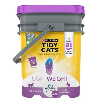Tidy Cats Scented Light Weight Glade Clean Blossoms Low Dust Clumping Multi Cat Litter, 17 lbs.