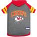 NFL AFC T-Shirt Hoodie For Dogs, Small, Kansas City Chiefs, Multi-Color