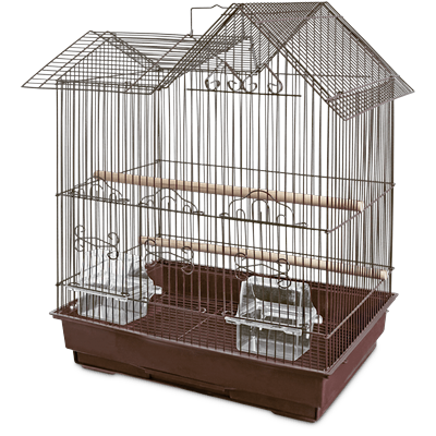 You & Me Parakeet Ranch House Cage, Brown