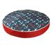 Indoor Outdoor Round Dog Bed in Anchor Pattern, 23" L x 23" W, Small, Blue