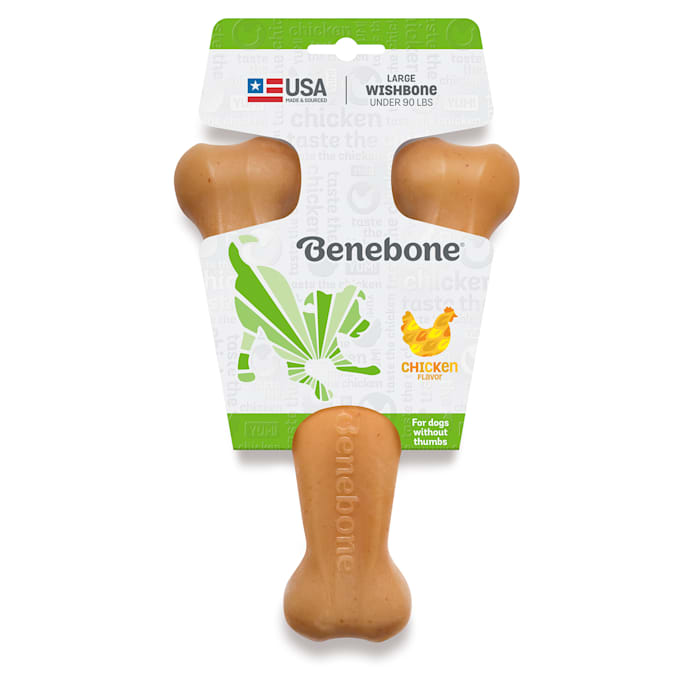 Chicken Flavored Wishbone Chew Toy For Dog, Large, Yellow