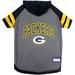 NFL NFC T-Shirt Hoodie For Dogs, X-Small, Green Bay Packers, Multi-Color