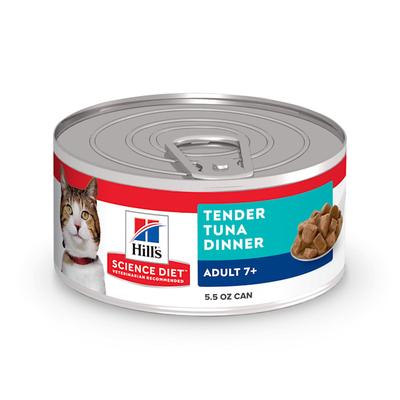 Hill's Science Diet Adult 7+ Tender Tuna Dinner Canned Cat Food, 5.5 oz., Case of 24