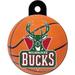 Milwaukee Bucks NBA Circle Personalized Engraved Pet ID Tag, Large, Green