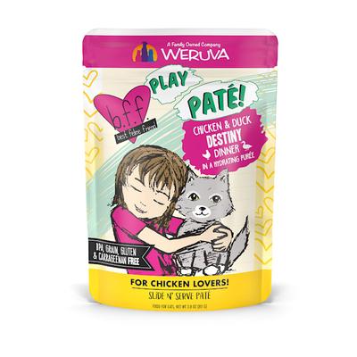 B.F.F. P.L.A.Y. Destiny Chicken & Duck Dinner in a Hydrating Puree Wet Cat Food, 3 oz., Case of 12